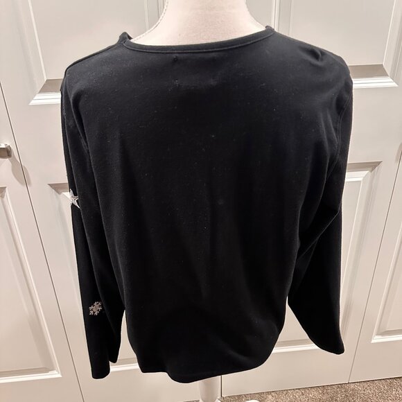 Designers Originals Studio black long-sleeve large Christmas shirt Santa stitch - Picture 3 of 3